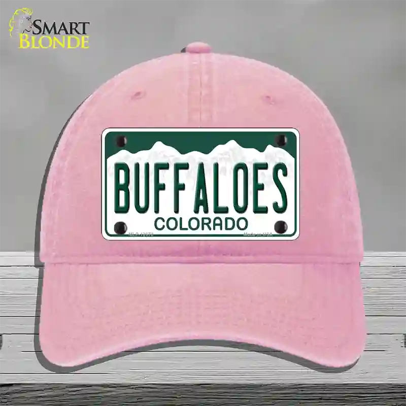 Buffaloes Novelty License Plate Hat Unconstructed Cotton / Pink