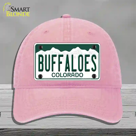 Buffaloes Novelty License Plate Hat Unconstructed Cotton / Pink