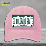 Go Colorado State Novelty License Plate Hat Unconstructed Cotton / Pink