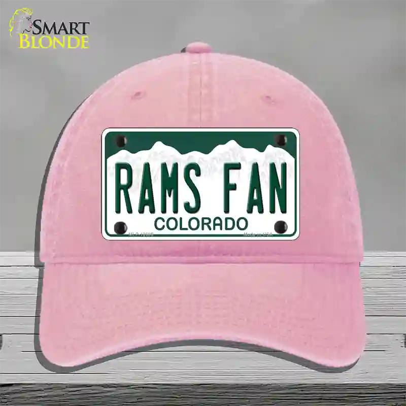 Rams Fan Novelty License Plate Hat Unconstructed Cotton / Pink