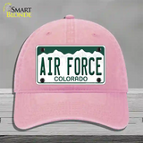 Air Force Novelty License Plate Hat Unconstructed Cotton / Pink