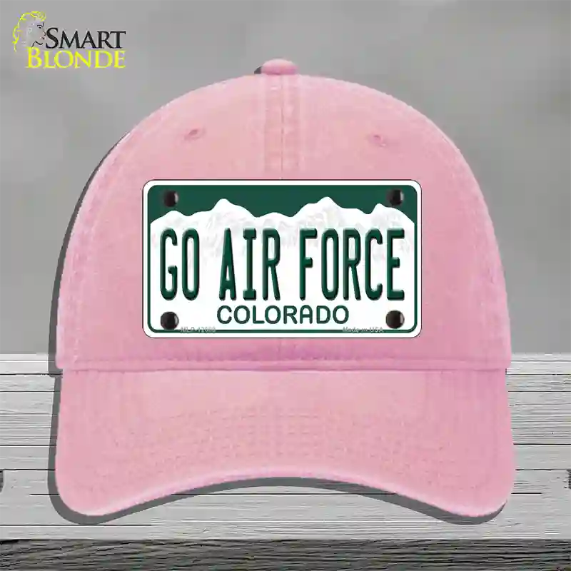 Go Air Force Novelty License Plate Hat Unconstructed Cotton / Pink