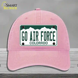 Go Air Force Novelty License Plate Hat Unconstructed Cotton / Pink