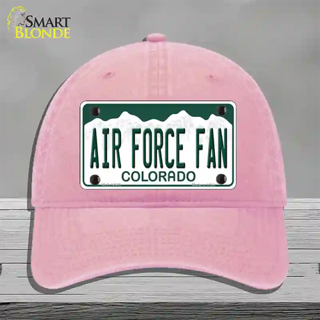 Air Force Fan Novelty License Plate Hat Unconstructed Cotton / Pink