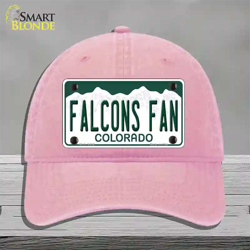 Falcons Fan Novelty License Plate Hat Unconstructed Cotton / Pink