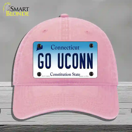 Go UConn Novelty License Plate Hat Unconstructed Cotton / Pink