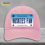 Huskies Fan Novelty License Plate Hat Unconstructed Cotton / Pink