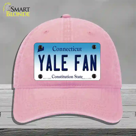 Yale Fan Novelty License Plate Hat Unconstructed Cotton / Pink