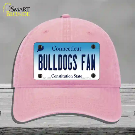 Bulldogs Fan Connecticut Novelty License Plate Hat Unconstructed Cotton / Pink