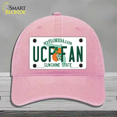 UCF Fan Novelty License Plate Hat Unconstructed Cotton / Pink