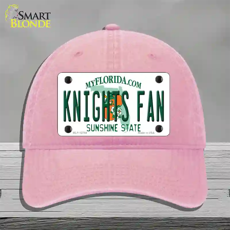 Knights Fan Novelty License Plate Hat Unconstructed Cotton / Pink