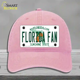 Florida Fan Novelty License Plate Hat Unconstructed Cotton / Pink