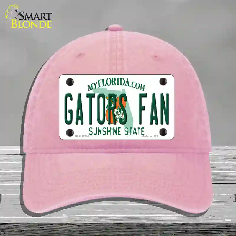 Gators Fan Novelty License Plate Hat Unconstructed Cotton / Pink