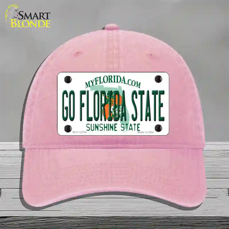 Go Florida State Novelty License Plate Hat Unconstructed Cotton / Pink