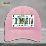 Florida State Fan Novelty License Plate Hat Unconstructed Cotton / Pink