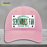 Seminoles Fan Novelty License Plate Hat Unconstructed Cotton / Pink