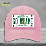 Go Miami Novelty License Plate Hat Unconstructed Cotton / Pink