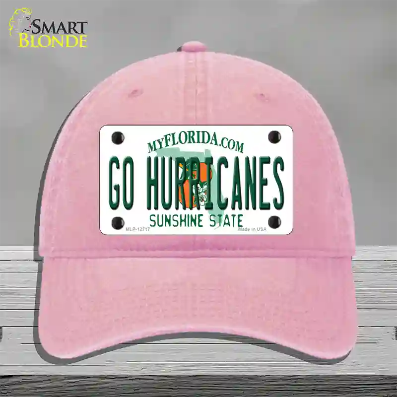 Go Hurricanes Novelty License Plate Hat Unconstructed Cotton / Pink