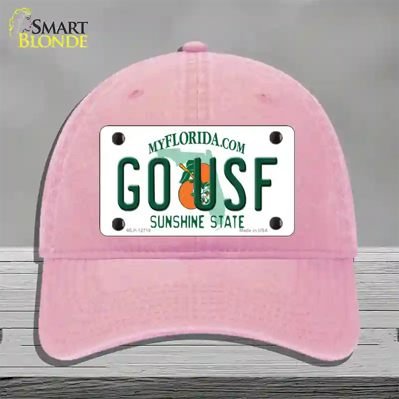 Go USF Novelty License Plate Hat Unconstructed Cotton / Pink