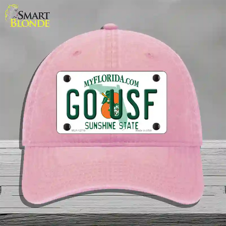 Go USF Novelty License Plate Hat Unconstructed Cotton / Pink