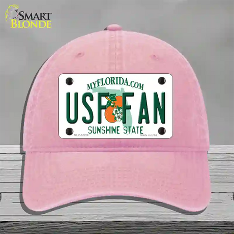 USF Fan Novelty License Plate Hat Unconstructed Cotton / Pink