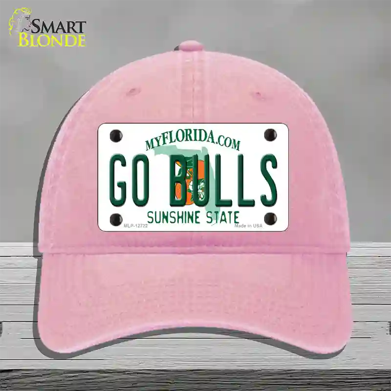 Go Bulls Novelty License Plate Hat Unconstructed Cotton / Pink