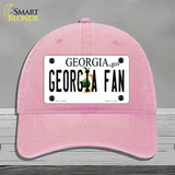 Georgia Fan Novelty License Plate Hat Unconstructed Cotton / Pink