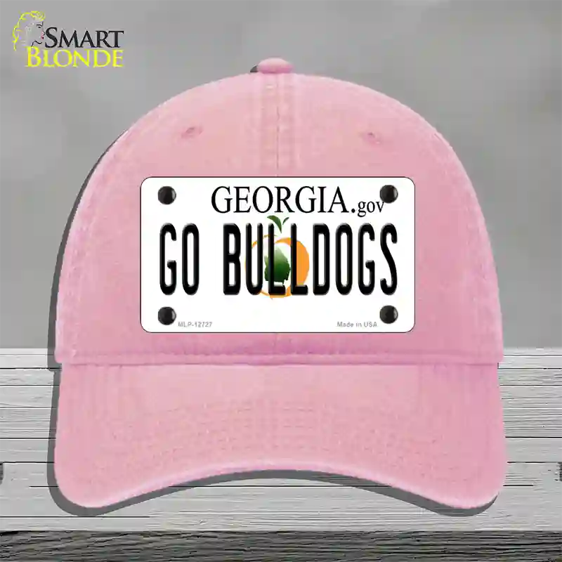 Go Bulldogs Georgia Novelty License Plate Hat Unconstructed Cotton / Pink