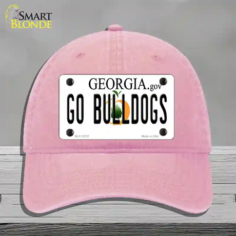 Go Bulldogs Georgia Novelty License Plate Hat Unconstructed Cotton / Pink