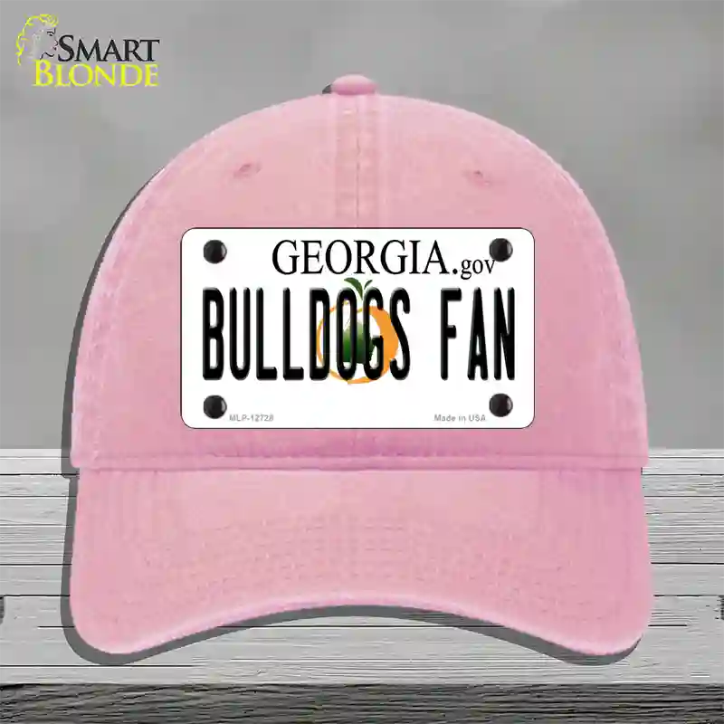 Bulldogs Fan Georgia Novelty License Plate Hat Unconstructed Cotton / Pink