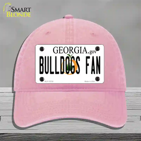 Bulldogs Fan Georgia Novelty License Plate Hat Unconstructed Cotton / Pink