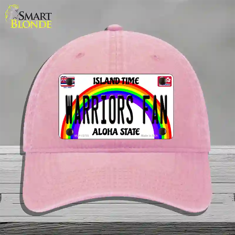 Warriors Fan Novelty License Plate Hat Unconstructed Cotton / Pink