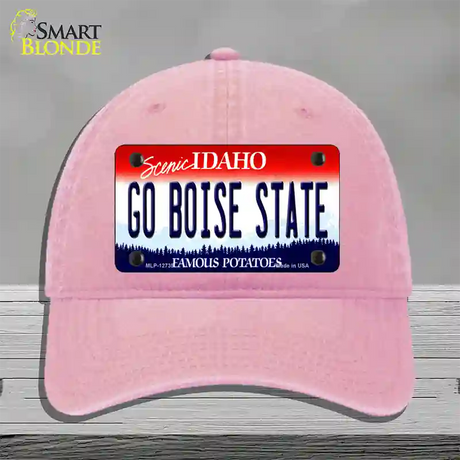 Go Boise State Novelty License Plate Hat Unconstructed Cotton / Pink