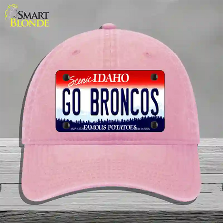 Go Broncos Novelty License Plate Hat Unconstructed Cotton / Pink