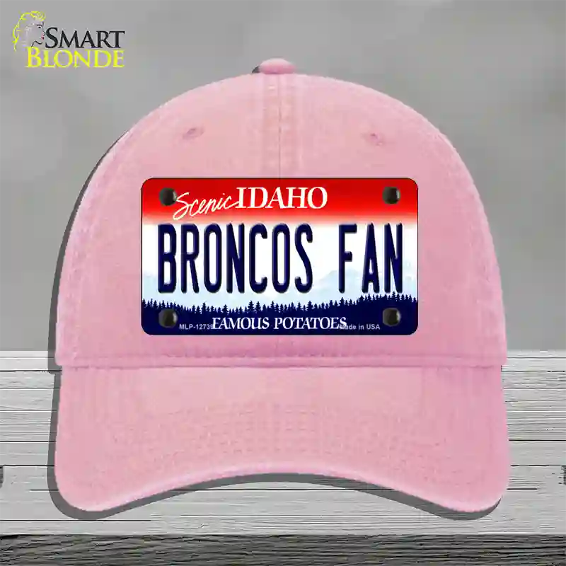 Broncos Fan Novelty License Plate Hat Unconstructed Cotton / Pink