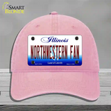 Northwestern Fan Novelty License Plate Hat Unconstructed Cotton / Pink