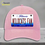 Wildcats Fan Illinois Novelty License Plate Hat Unconstructed Cotton / Pink