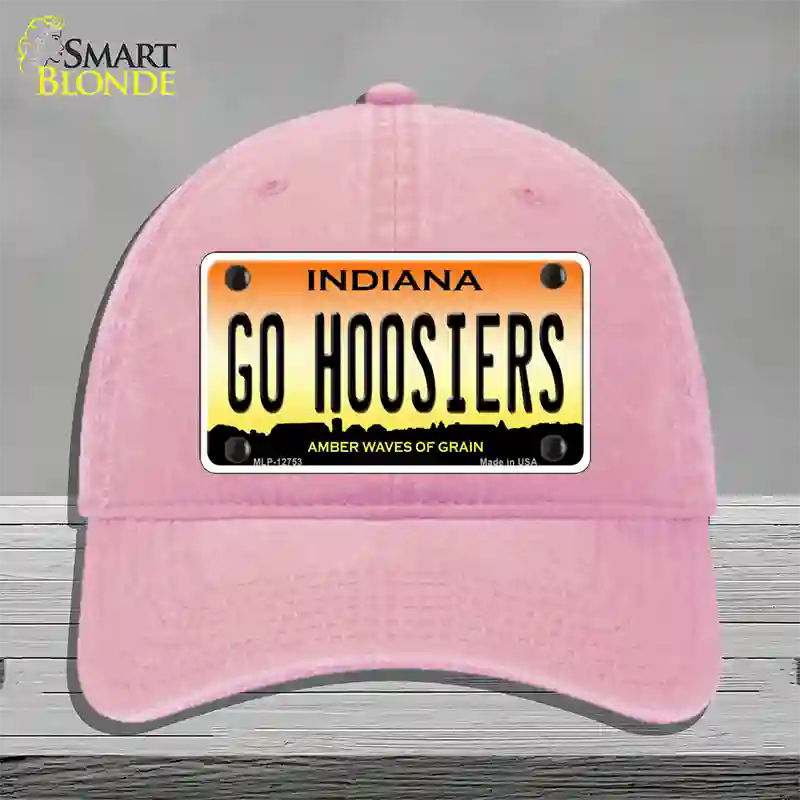 Go Hoosiers Novelty License Plate Hat Tag Unconstructed Cotton / Pink