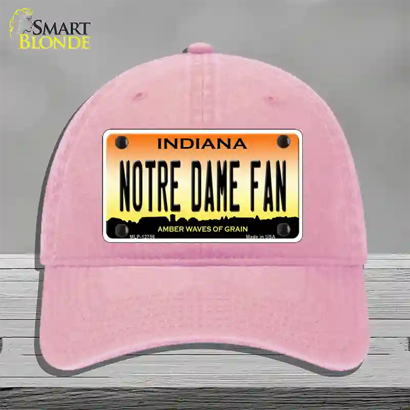 Notre Dame Fan Novelty License Plate Hat Tag Unconstructed Cotton / Pink