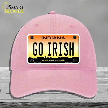 Go Irish Novelty License Plate Hat Tag Unconstructed Cotton / Pink