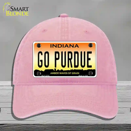 Go Purdue Novelty License Plate Hat Tag Unconstructed Cotton / Pink