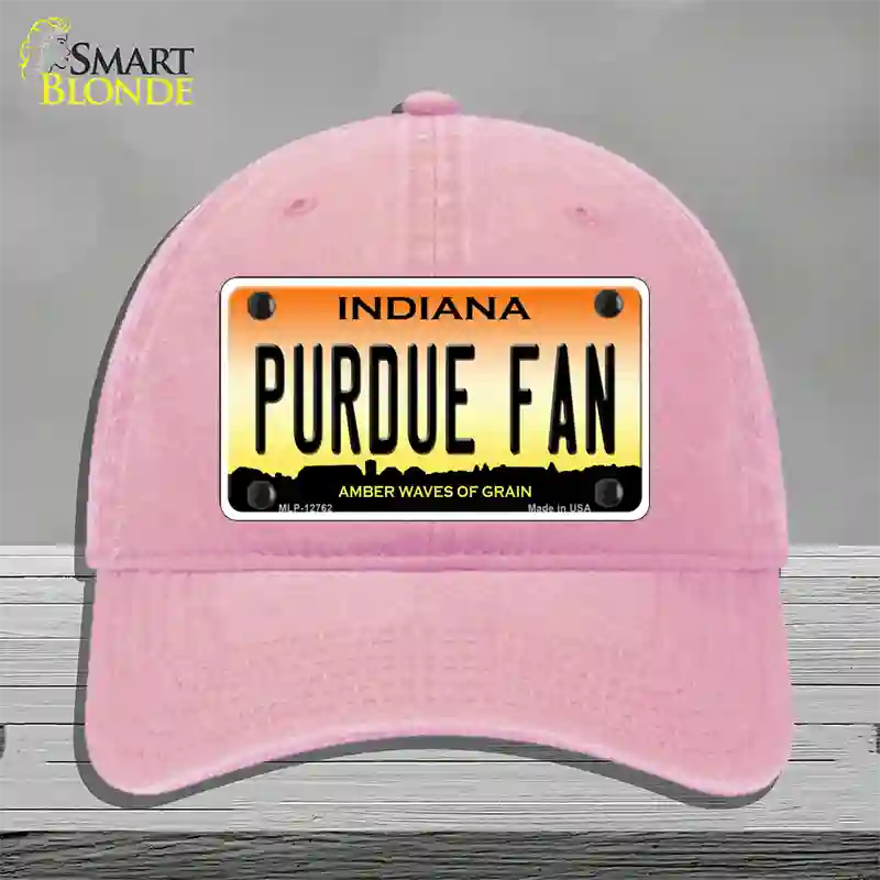 Purdue Fan Novelty License Plate Hat Tag Unconstructed Cotton / Pink