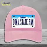 Iowa State Fan Novelty License Plate Hat Tag Unconstructed Cotton / Pink