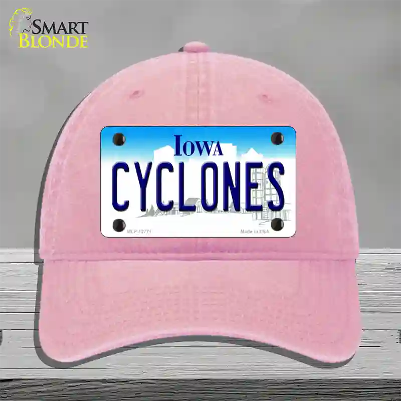 Cyclones Novelty License Plate Hat Tag Unconstructed Cotton / Pink