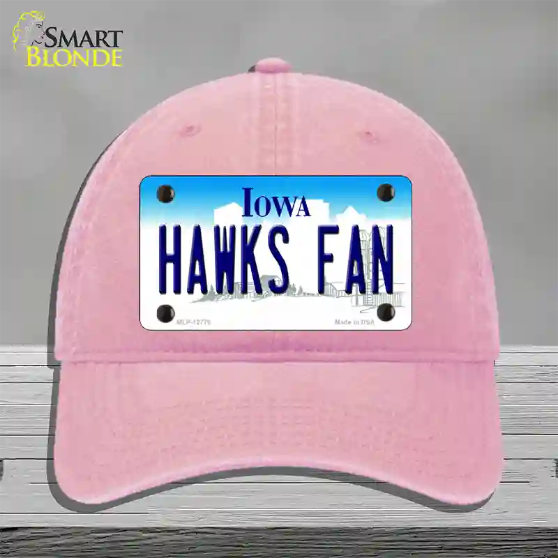 Hawks Fan Novelty License Plate Hat Tag Unconstructed Cotton / Pink