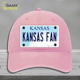 Kansas Fan Novelty License Plate Hat Tag Unconstructed Cotton / Pink