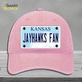 Jayhawks Fan Novelty License Plate Hat Tag Unconstructed Cotton / Pink