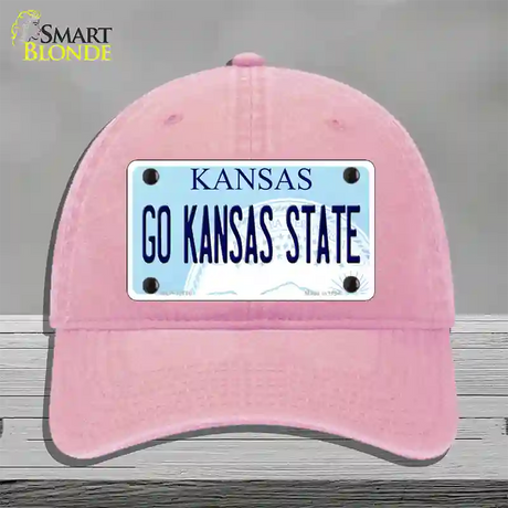 Go Kansas State Novelty License Plate Hat Tag Unconstructed Cotton / Pink