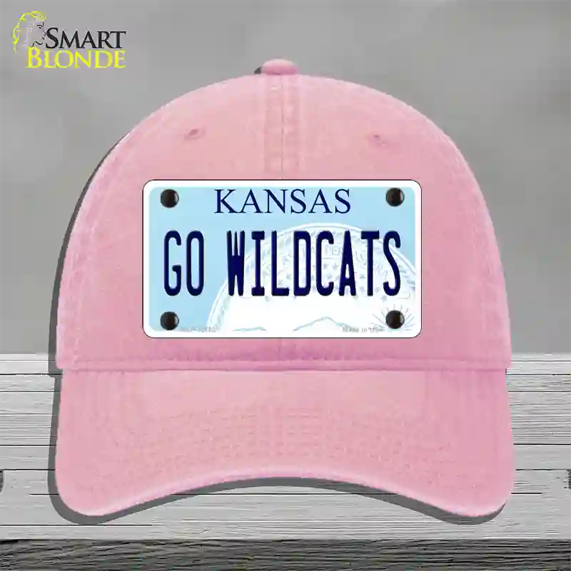 Go Wildcats Kansas Novelty License Plate Hat Tag Unconstructed Cotton / Pink