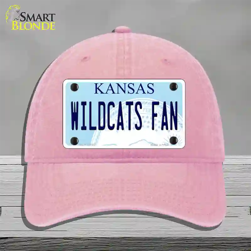 Kansas Wildcats Fan Novelty License Plate Hat Tag Unconstructed Cotton / Pink